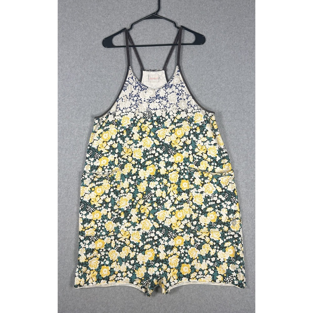 Free People Movement Romper Floral Print Medium Yellow Blue Sleeveless Relaxed - Picture 2 of 10